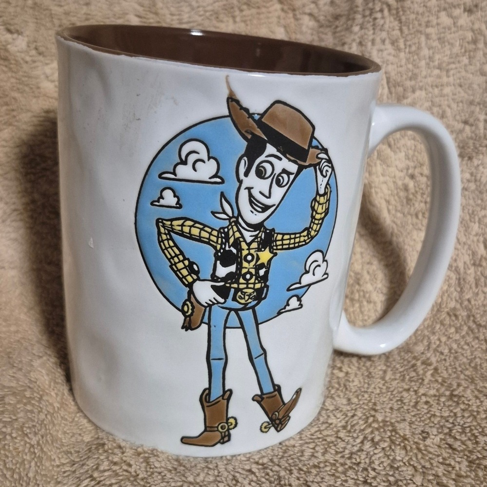 Disney Pixar Toy Story Woody Yeehaw Ceramic Coffee Mug 17oz Silver Buffalo White